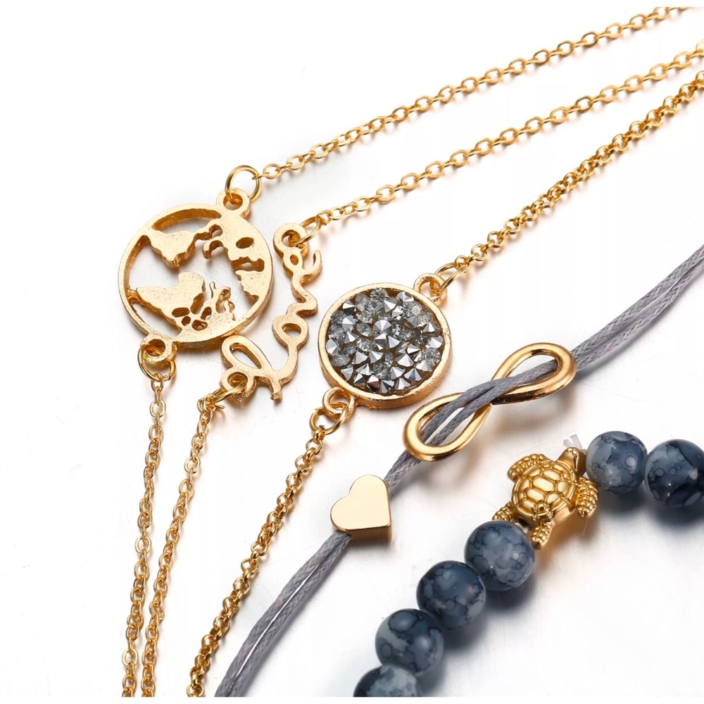 ✨NEW✨ 5pc travel love turtle natural bead bracelet - Picture 5 of 6